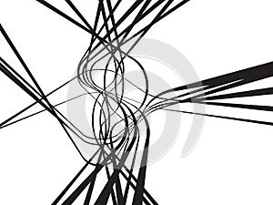 Abstract curved waves background black and white