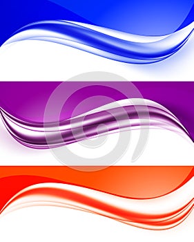Abstract curved wavy lines set