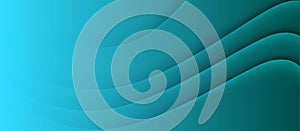 Abstract Curves in Blue and Green Gradient Background Banner