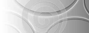 Abstract Curves in Gradating Grey Background Banner