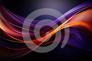 Abstract curves purple orange with black balls and lines,