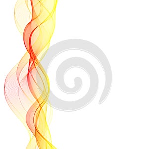 Abstract curves. red and orange color lines. vector wave. eps 10