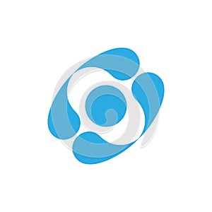 Abstract curves water drops simple design logo vector