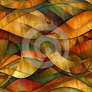 Abstract Curves and Waves in Warm Hues Digital Art
