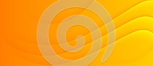 Abstract Curves in Yellow and Orange Gradient Background Banner