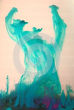 Abstract cyan colored shape photo