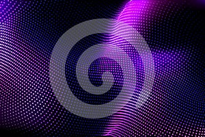 Dynamic digital surface particle wave network abstract visualization.