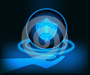 Abstract cyber secutiry technology background