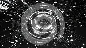 Abstract cyber technology hud digital data processing