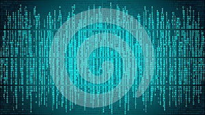 Abstract cyberspace with digital lines, binary code, matrix background with digits