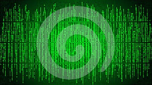 Abstract cyberspace with digital lines, binary code, matrix background with digits