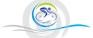 Abstract cycling pictogram for use as a logo. The graphics are in vector quality.