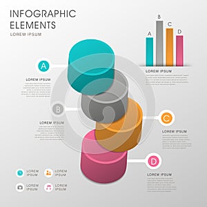 Abstract cylinder infographics