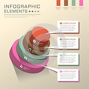 Abstract cylinder tower chart infographics