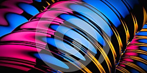 of a chrome polished surface of blue yellow red color