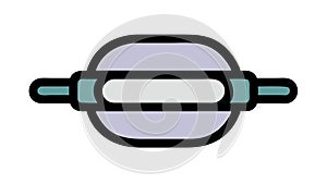 Abstract cylindrical shape with element design icon , vector design Generative AI