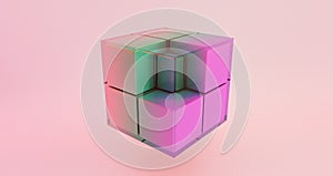 Abstract 3D background, colored abstract box forme