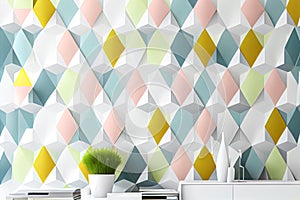 abstract 3d background of colorful triangles. Generative AI