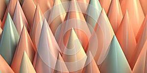 Abstract 3d background, colorful triangles piramides pattern texture. Generative AI photo