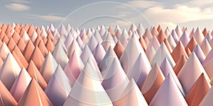 Abstract 3d background, colorful triangles piramides pattern texture. Generative AI photo