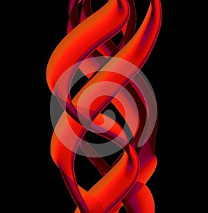 Red design waves smooth 3D Graphism wallpaper