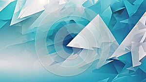 Abstract 3D background. Geometric background with triangles blue white pink. Web banner with triangles.