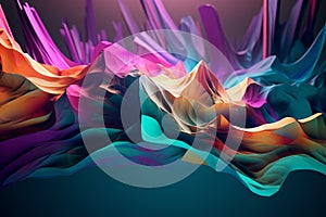 Abstract 3D Background. A smooth flowing flow with wavy background.Generative AI.