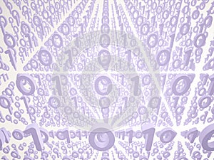 Abstract 3d background, structure with number 0 and 1. Array numbers