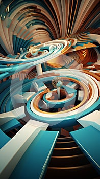 Abstract 3 D background - technology, business, communication, computers, future, virtual reality.