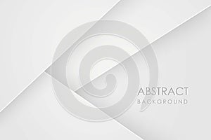 Abstract 3d background with white paper layers. Vector geometric