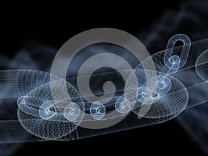3D Blockchain Digital data,background