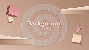 Abstract 3d brown gold gradient luxury background design