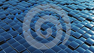 Abstract 3d business background made of metallic boxes
