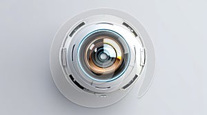 Abstract 3d button, aim control and digital interface, button technology and future tech game, target borders and metallic frames