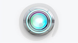 Abstract 3d button, aim control and digital interface, button technology and future tech game, target borders and metallic frames
