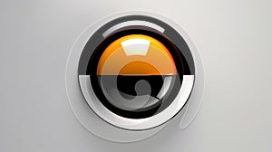 Abstract 3d button, aim control and digital interface, button technology and future tech game, target borders and metallic frames