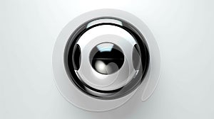 Abstract 3d button, aim control and digital interface, button technology and future tech game, target borders and metallic frames