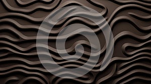 Abstract 3d Chocolate Wavy Pattern On Black Background photo