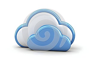 Abstract 3D Cloud Computing Icon Design Illustration