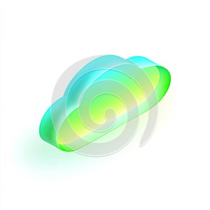 Abstract 3d cloud shape with gradient neon glow isolated