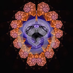 3d colorful fractal mask pattern