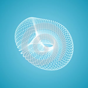Abstract 3D Connection Structure. Geometric Shape for Design. Molecular grid. 3D Technology Style with Particle
