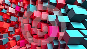Abstract 3D cube pattern, colorful background, Stock Photo, Generative AI