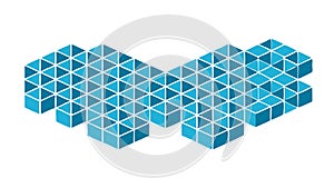 Abstract 3D Cube Pattern in Shades of Blue and White, vector design Generative AI