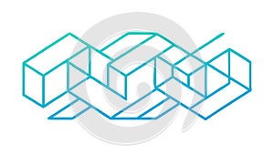 Abstract 3D Cube Structure for Data and Tech, vector design Generative AI