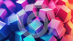 Abstract 3d cubes background displaying vibrant geometric shapes