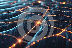 Abstract 3D Cubes Interconnected in a Neural Pathway Design