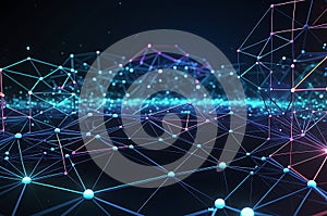 Abstract 3D Digital Background: Visualization of Network Capabilities and Technological Advancement