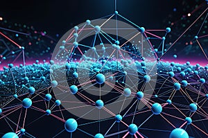 Abstract 3D Digital Background: Visualization of Network Capabilities and Technological Advancement