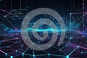 Abstract 3D Digital Background: Visualization of Network Capabilities and Technological Advancement